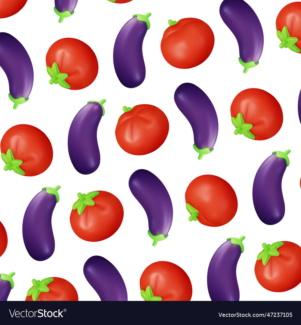 3d color vegetables seamless pattern background