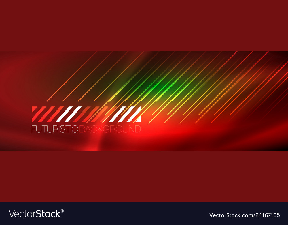 Abstract Neon Glowing Light Background Dark Vector Image