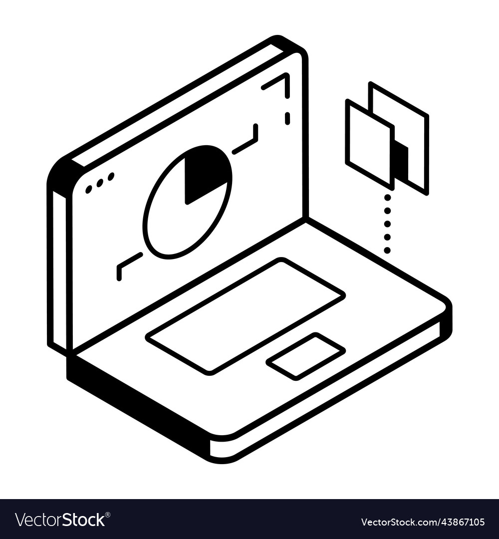 An icon of pie graph isometric design