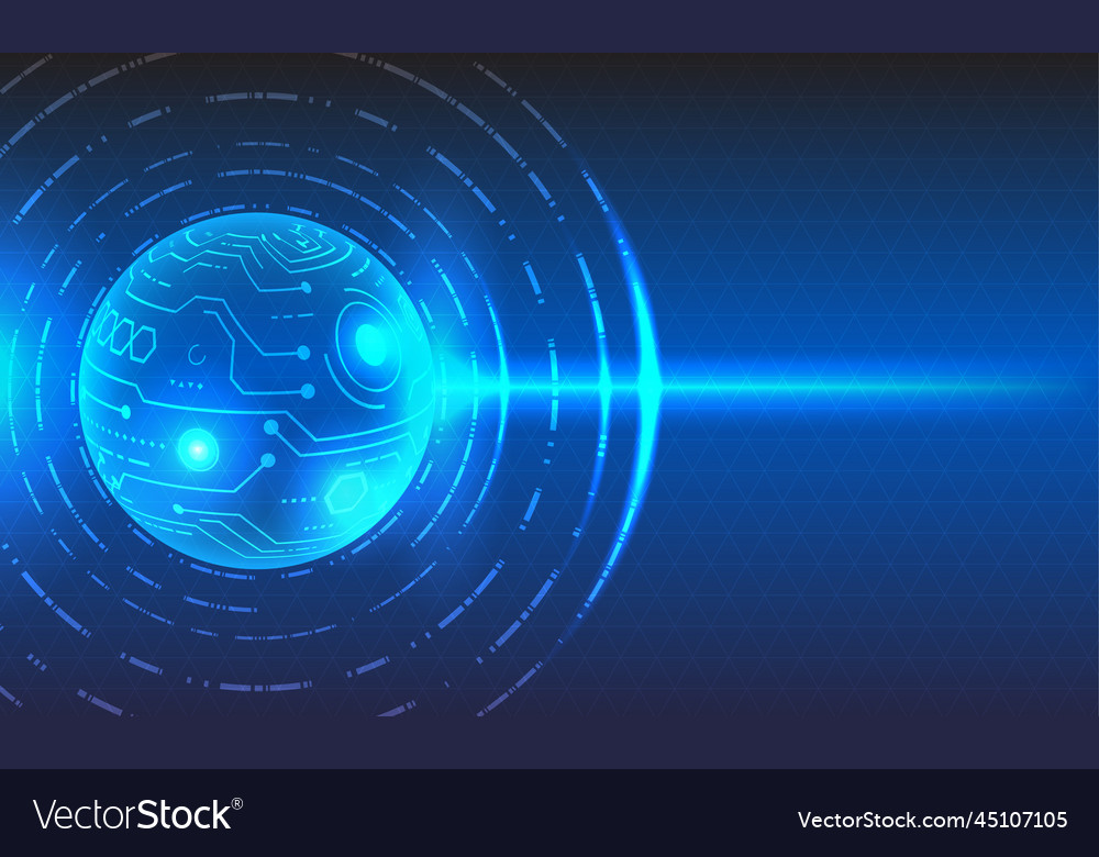 Blue sphere background with networking lines insid vector image Blue sphere background with networking lines insid