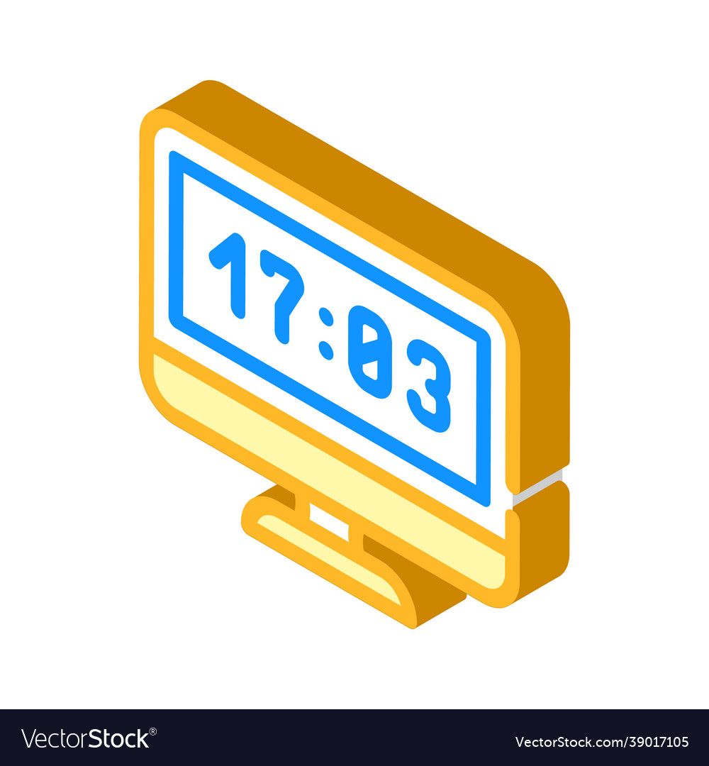 Computer clock isometric icon