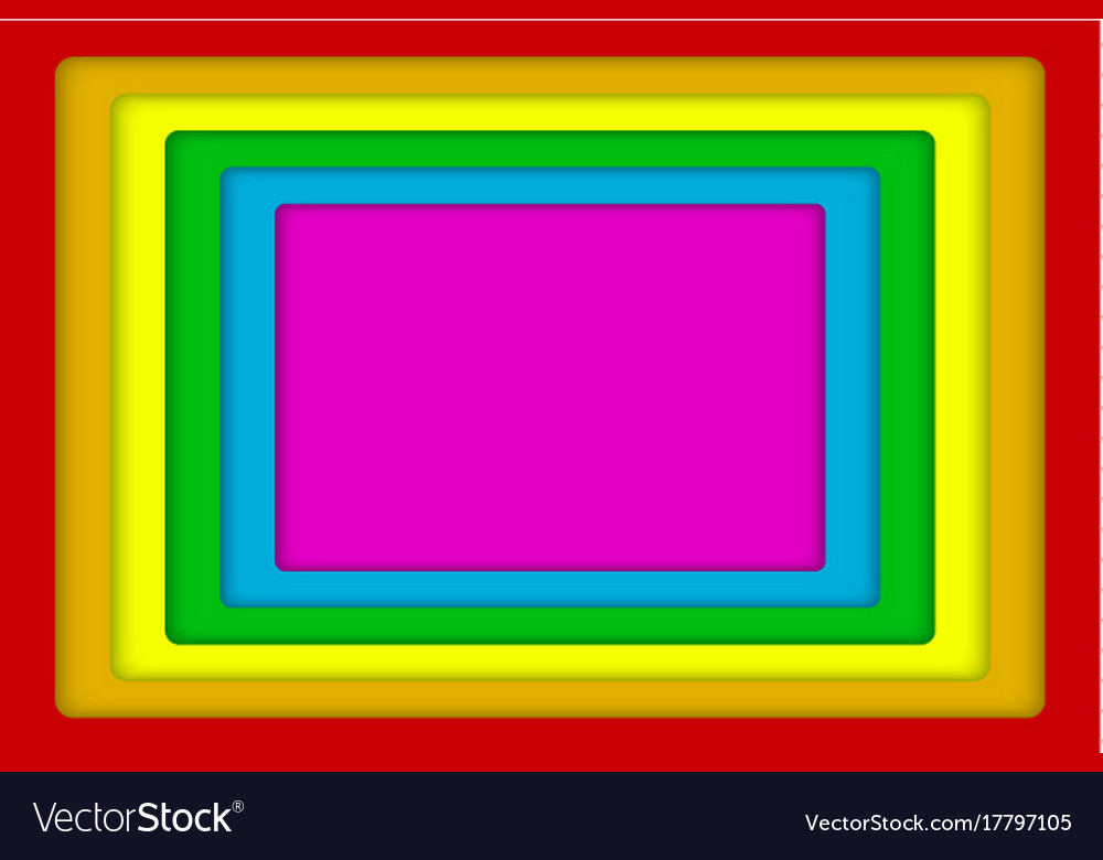 Concentric square lgbt rainbow flag gay colors Vector Image