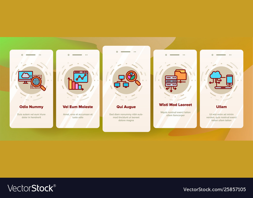 Data analysis web storage onboarding vector image Data analysis web storage onboarding