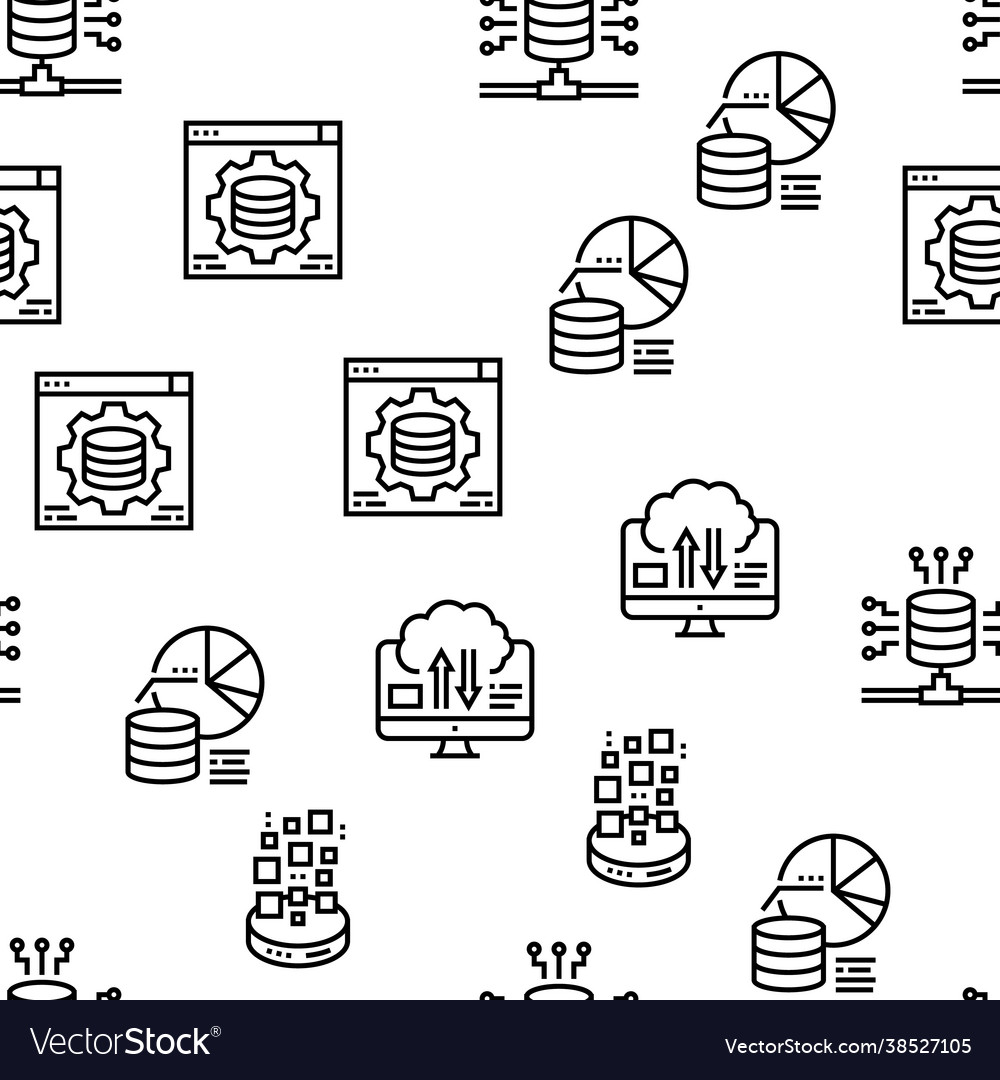 Digital processing seamless pattern vector image Digital processing seamless pattern