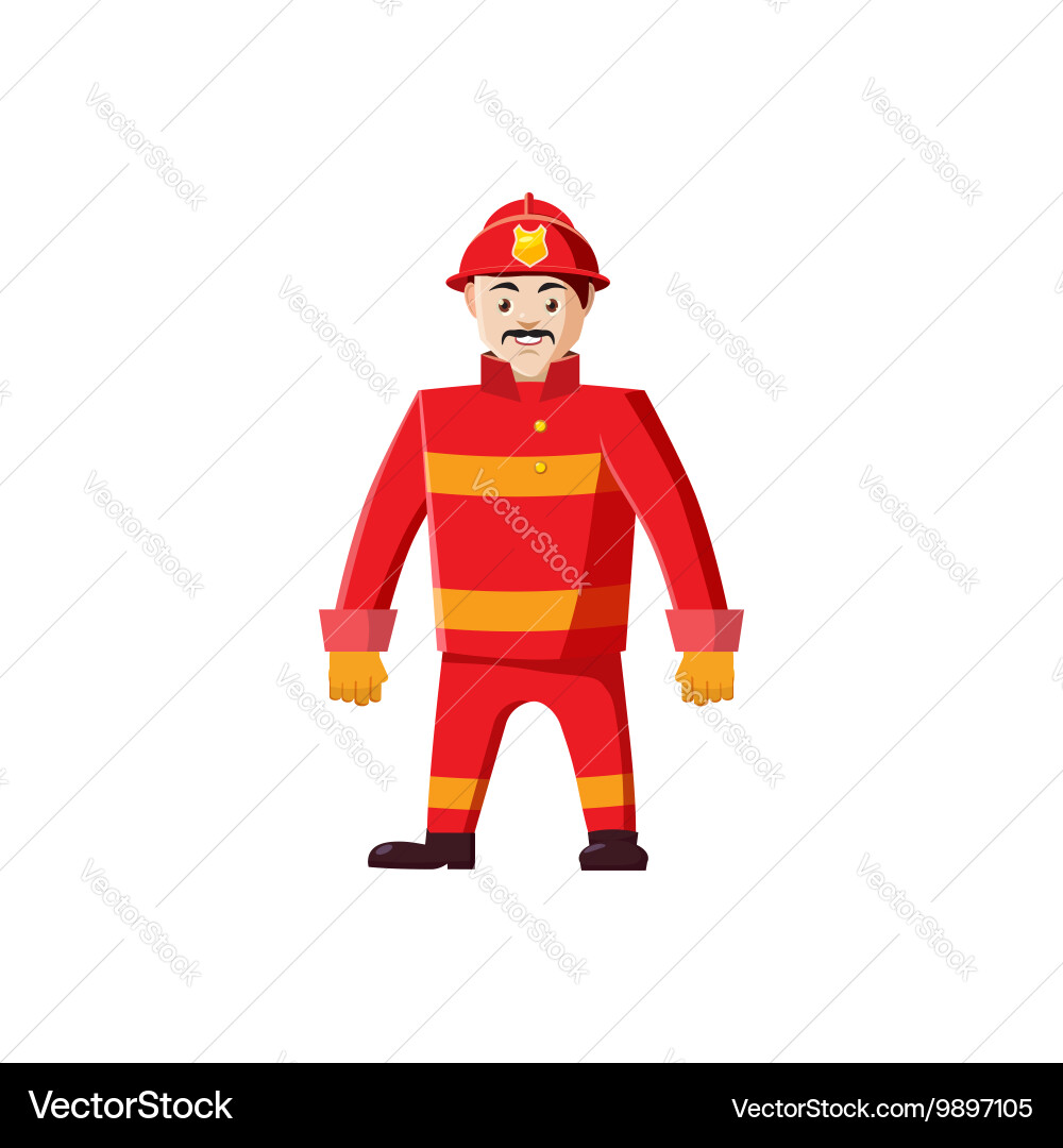 Firemen Icon In Cartoon Style Royalty Free Vector Image