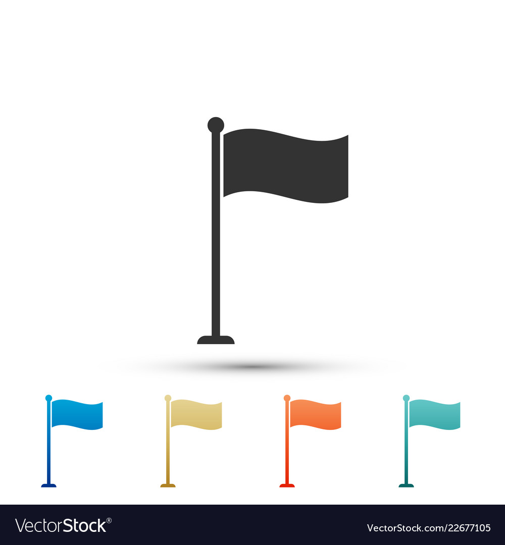 Flag icon isolated location marker symbol vector image Flag icon isolated location marker symbol