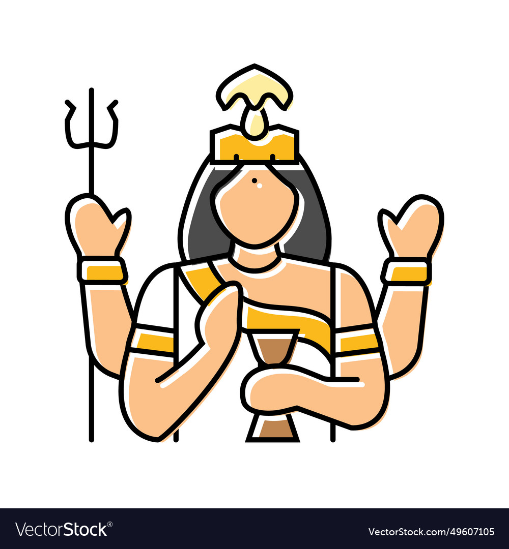 Gauri god indian color icon Royalty Free Vector Image