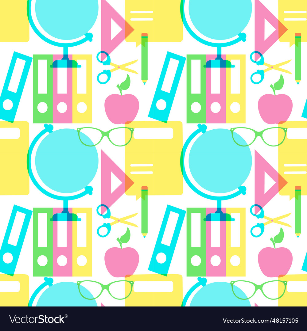 Happy teacher seamless pattern design educational