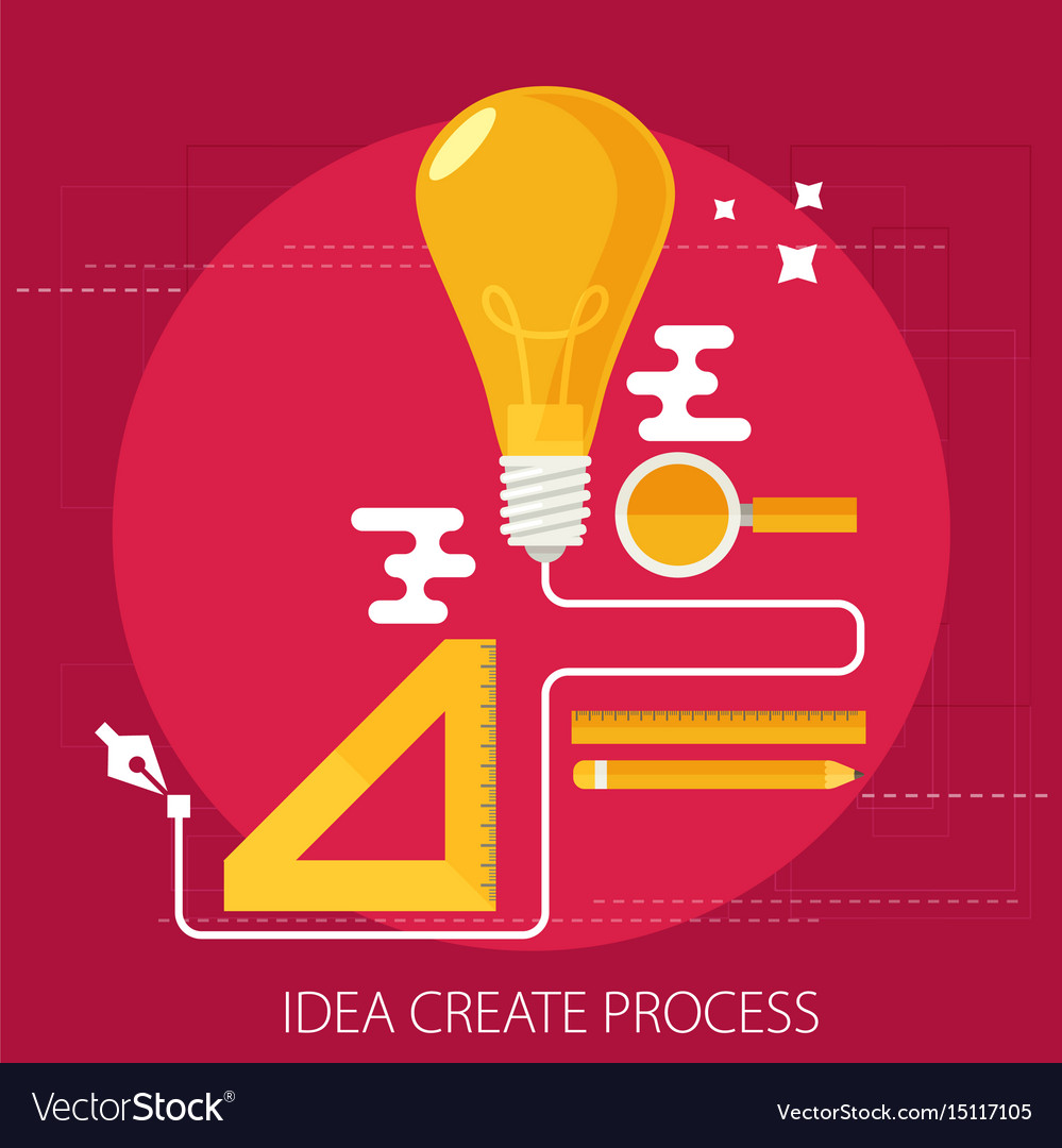 Idea creating process concept flat