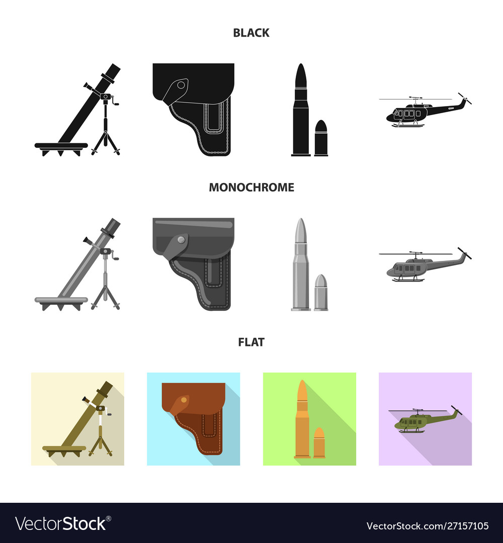 Isolated object weapon and gun sign collection vector image Isolated object weapon and gun sign collection