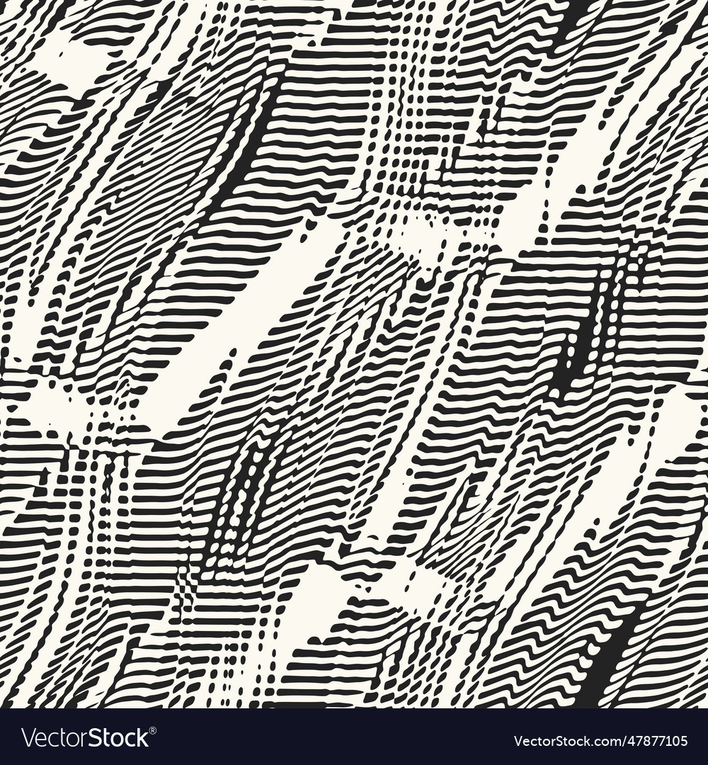 Monochrome moire effect textured pattern vector image Monochrome moire effect textured pattern