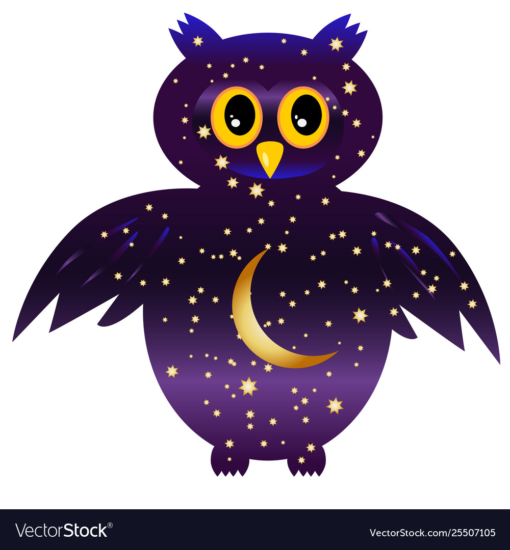 Owl-night owl silhouettes painted with a night vector image Owl-night owl silhouettes painted with a night