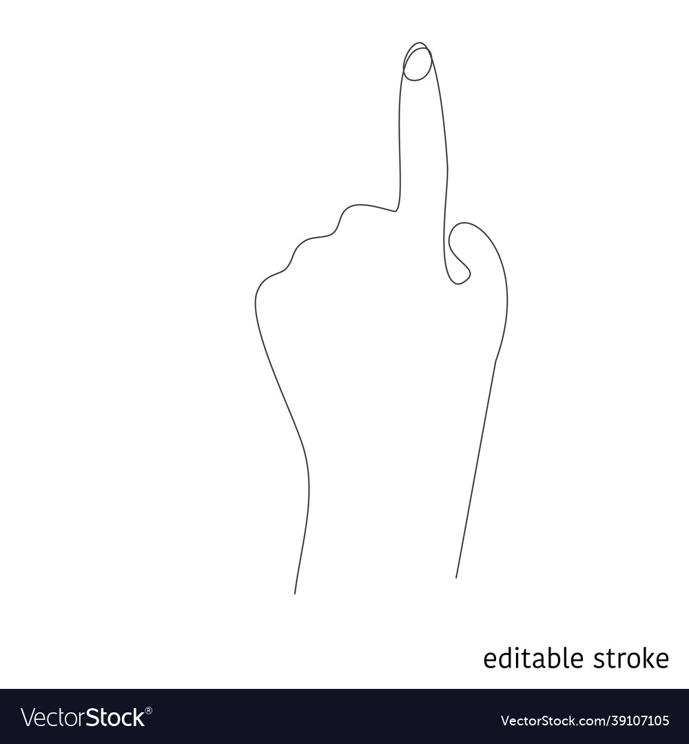 Ponting hand in continuous line drawing sketchy