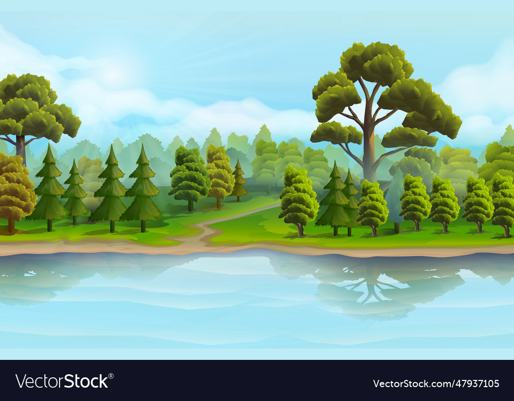 River and the forest nature landscape background