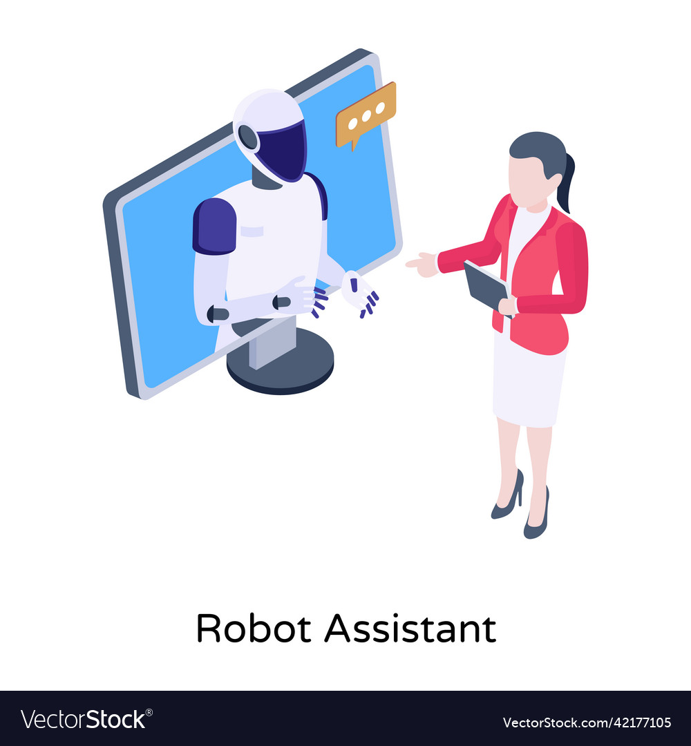 Robot hot sale assistant vector