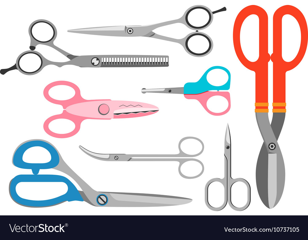 Scissors icons set