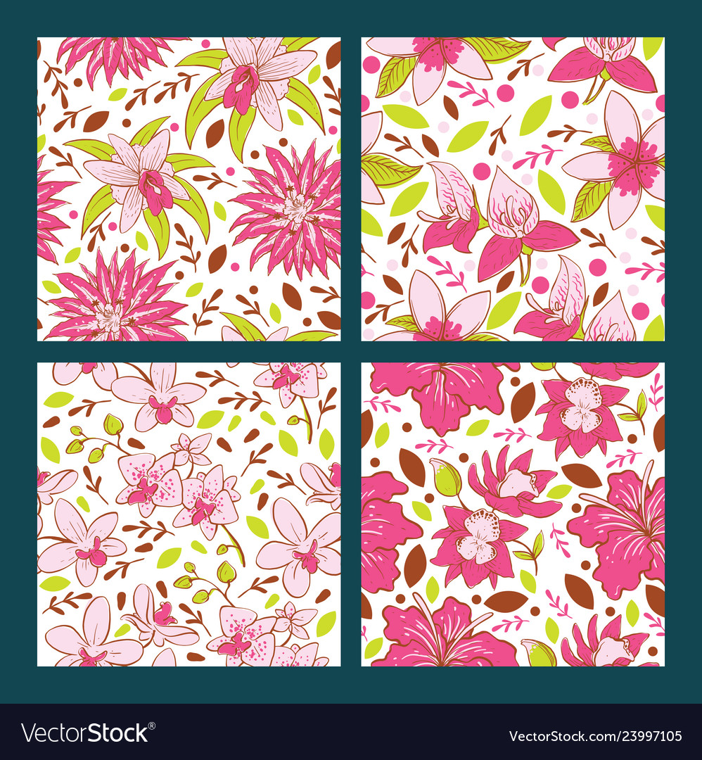 Seamless pattern with flowers tropical flower vector image Seamless pattern with flowers tropical flower
