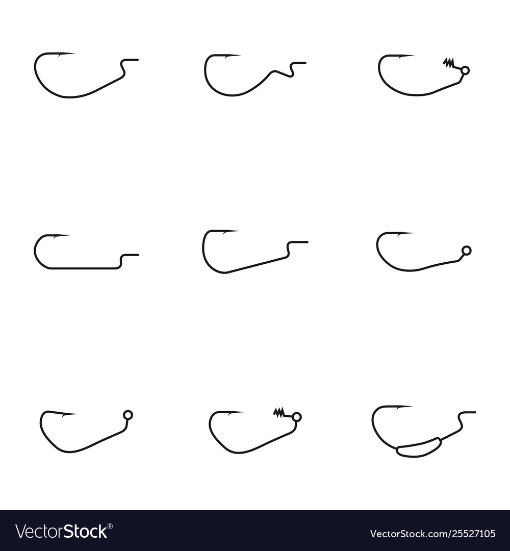 Set different offset hooks vector image Set different offset hooks