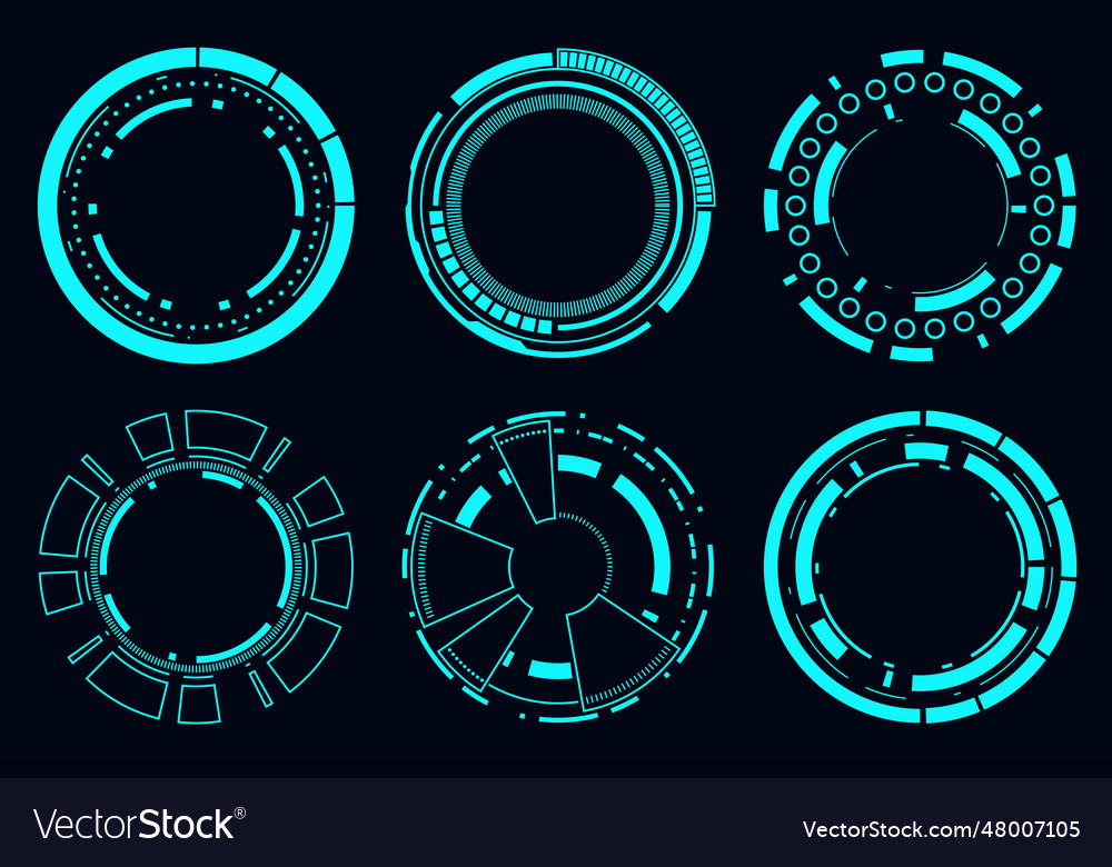 Set sci fi frame modern user interface element
