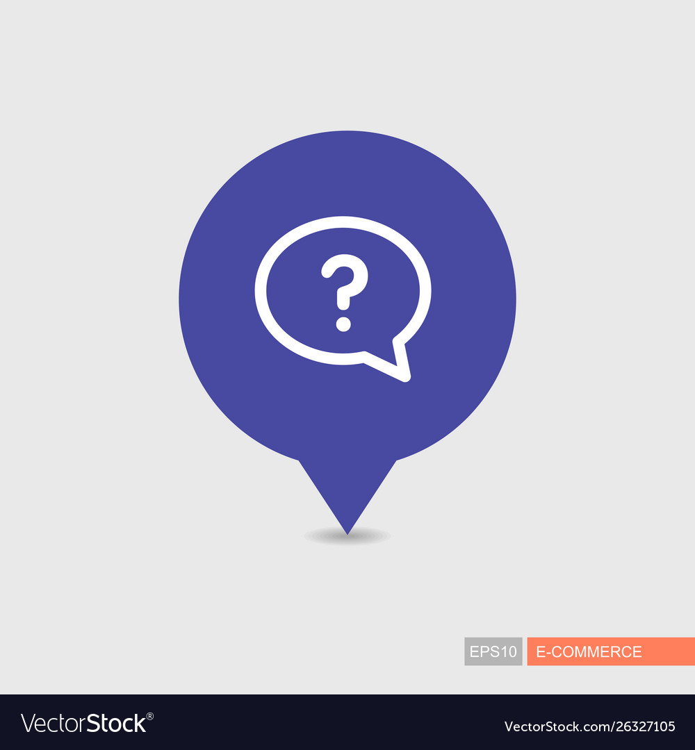 Speech bubble with question mark pin map icon