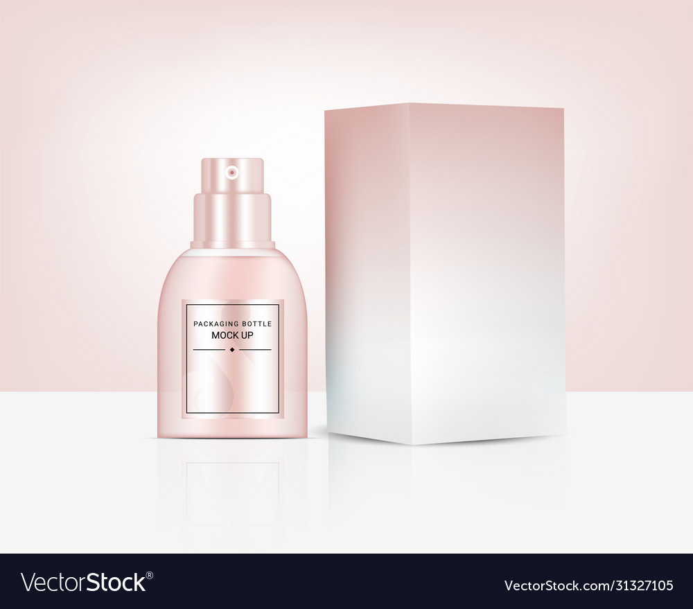 Spray bottle mock up realistic rose gold perfume