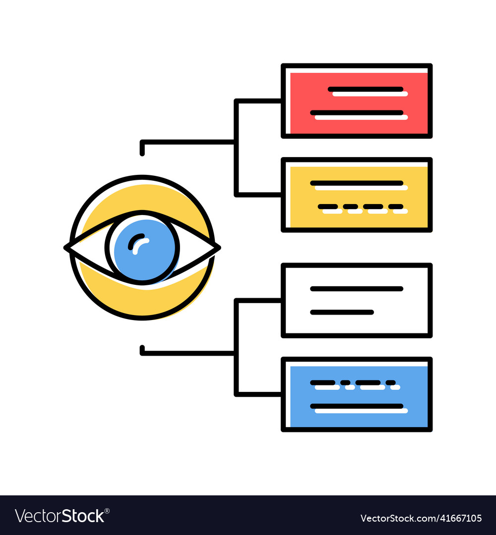 Tasks vision color icon vector image Tasks vision color icon
