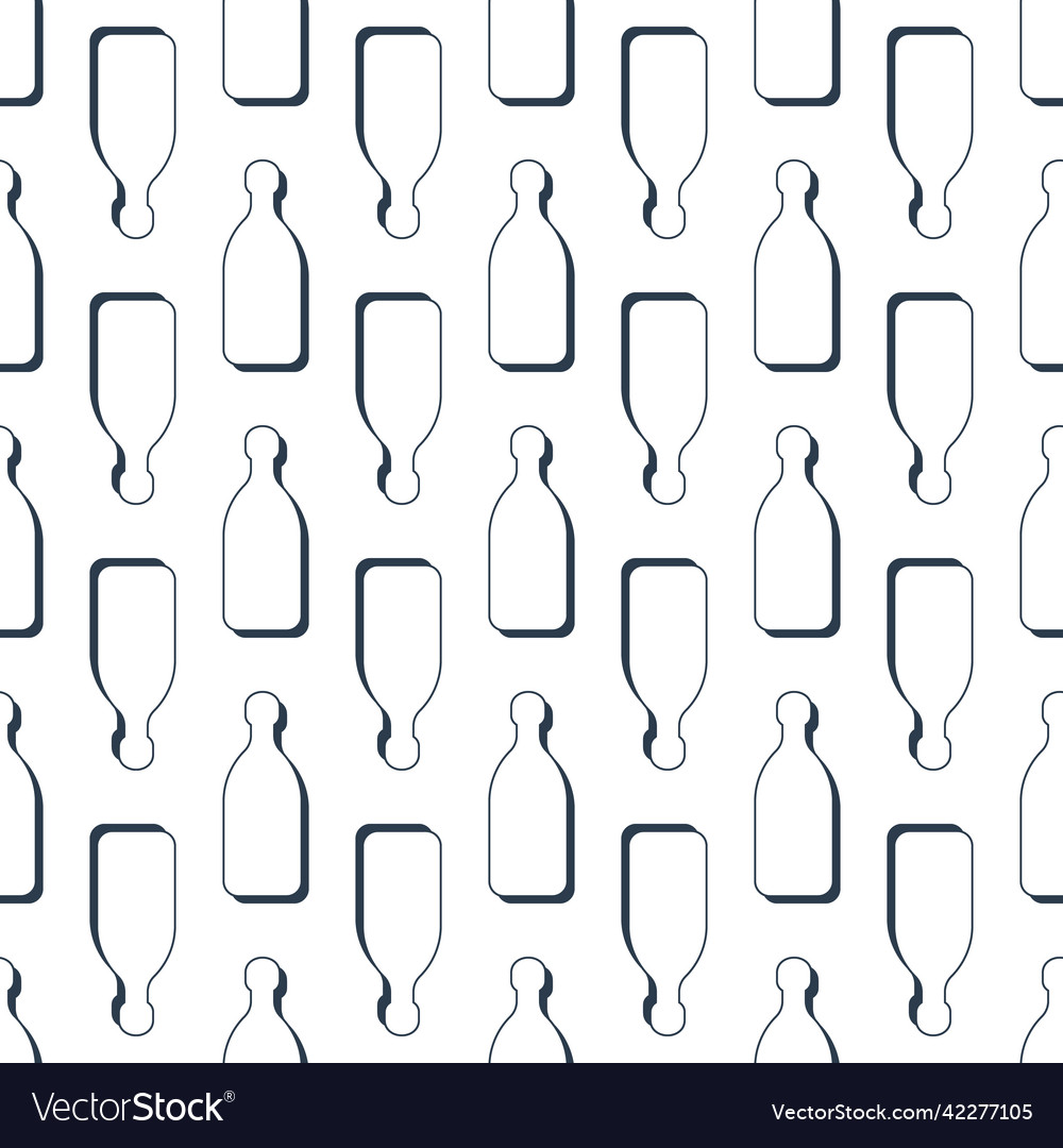 Tequila bottles seamless pattern line art style Vector Image Tequila bottles seamless pattern line art style