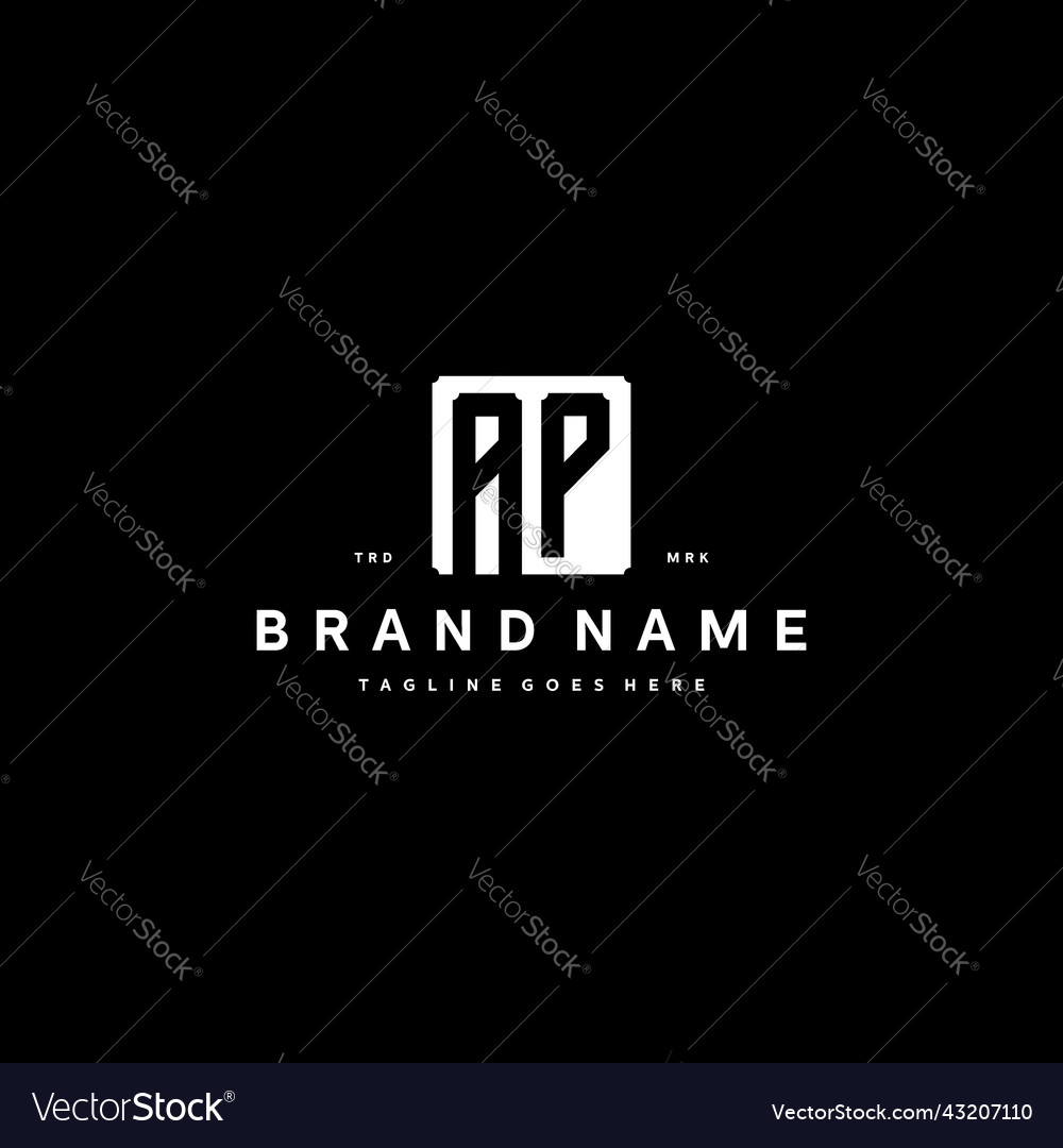Ap monogram logo design with square rectangular Vector Image Ap monogram logo design with square rectangular