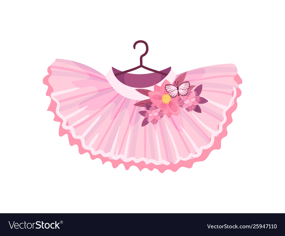 Ballet pink skirt on white Royalty Free Vector Image