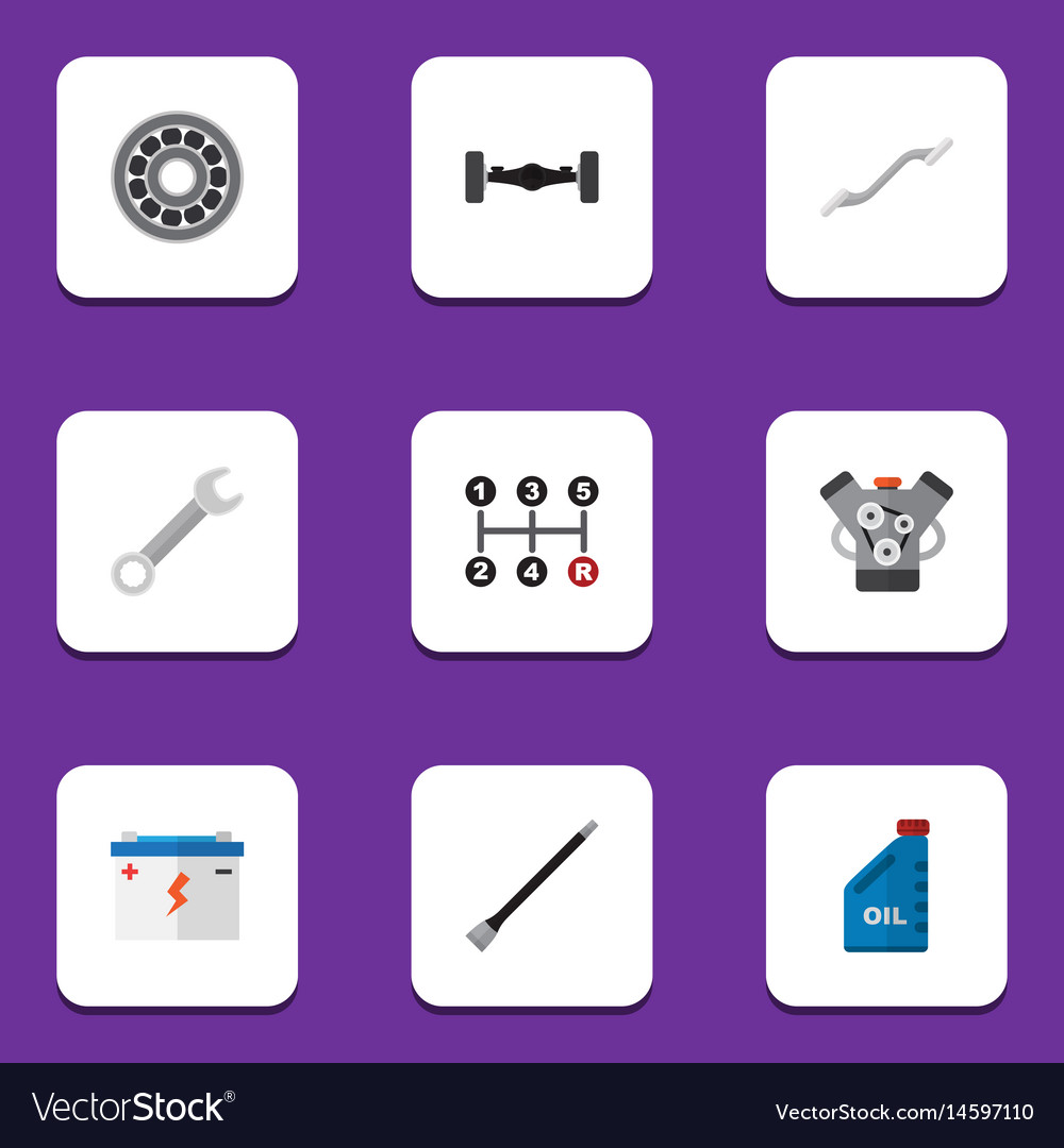 Flat service set of accumulator spanner Royalty Free Vector