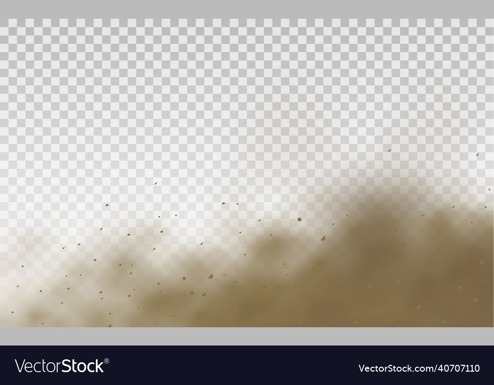 Flying sand brown dust cloud wind sandstorm vector image Flying sand brown dust cloud wind sandstorm