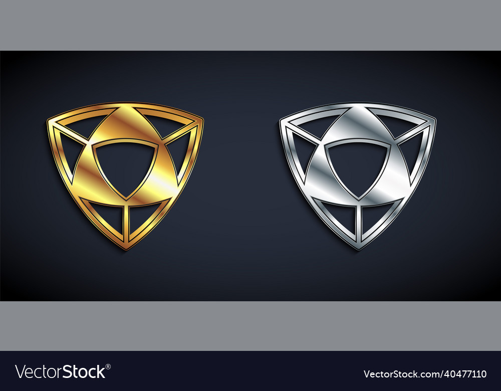 Gold and silver diamond icon isolated on black vector image Gold and silver diamond icon isolated on black