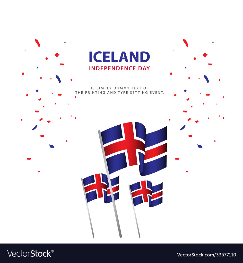 Happy iceland independence day celebration poster