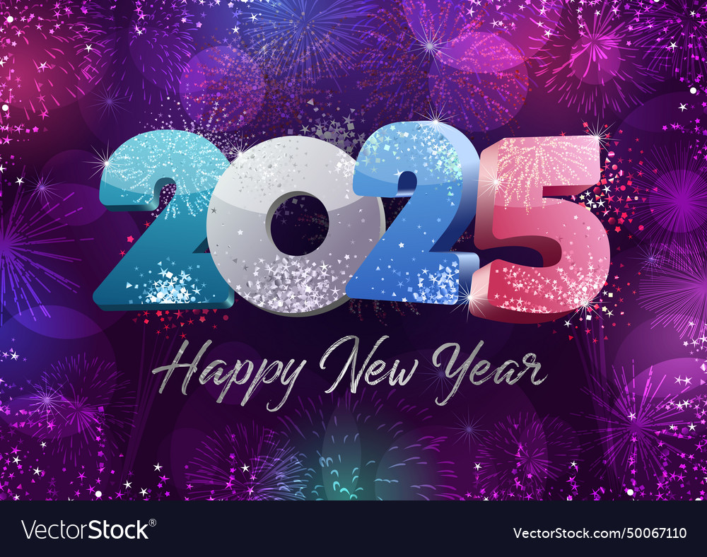 Happy new year shiny postcard Royalty Free Vector Image