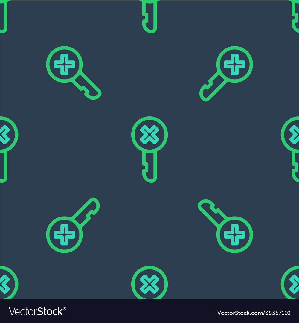 Line wrong key icon isolated seamless pattern