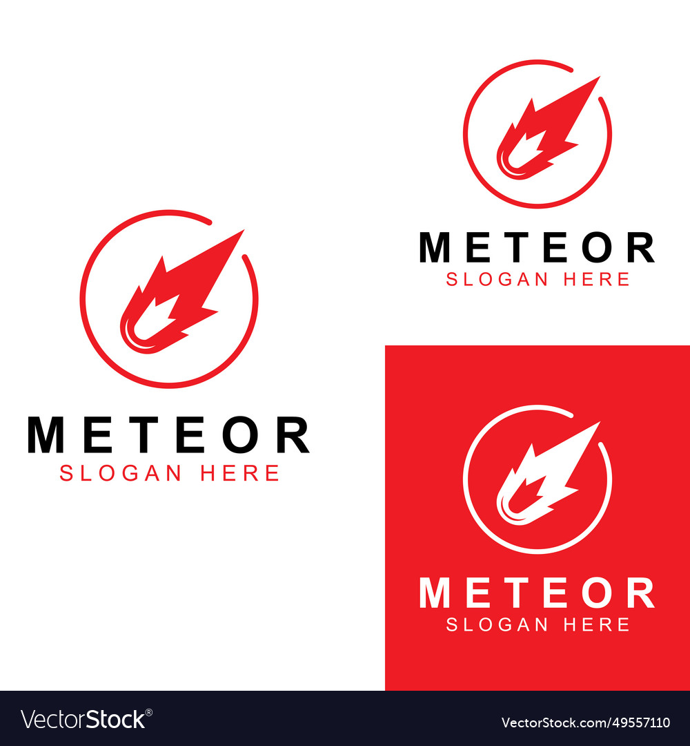 Logo design template meteor or space object