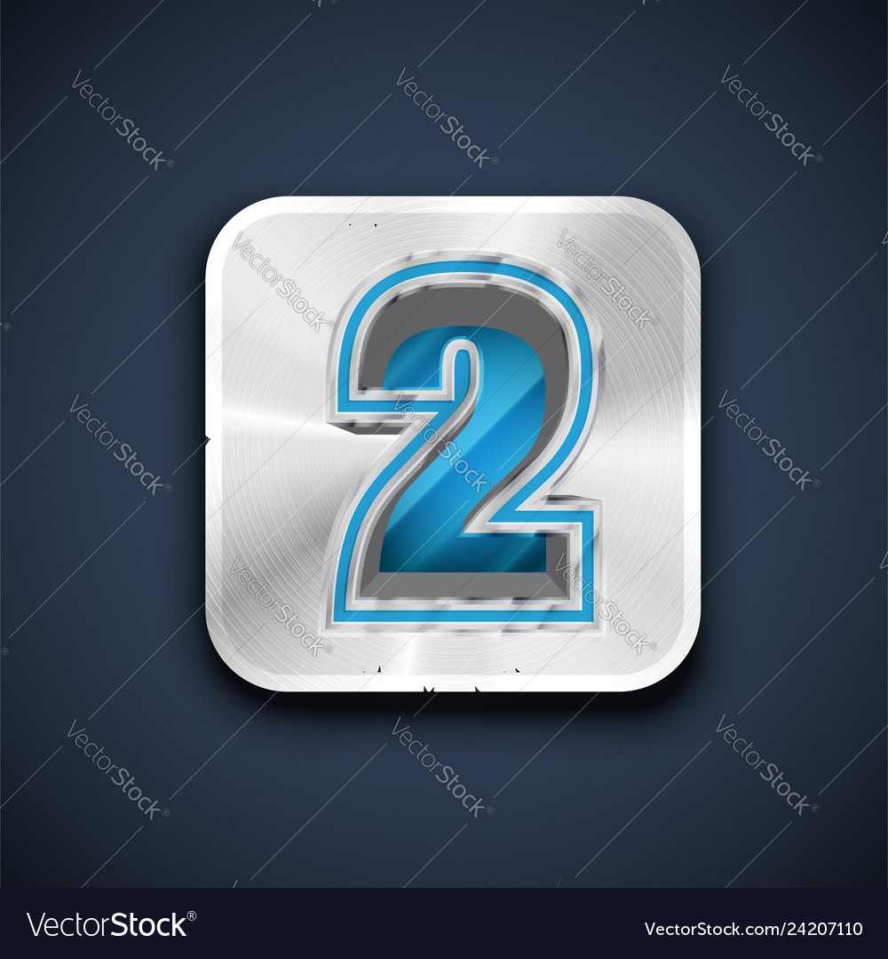 Metallic 3d character from a font set vector image Metallic 3d character from a font set