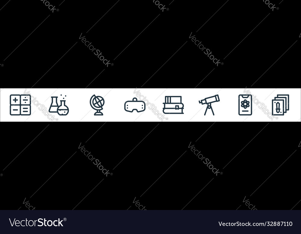 Nerd line icons linear set quality vector image Nerd line icons linear set quality