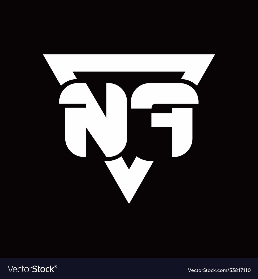 Nf logo monogram with triangle shape rounded