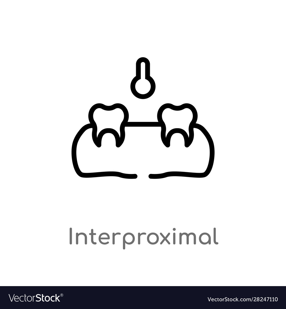 Outline interproximal icon isolated black simple