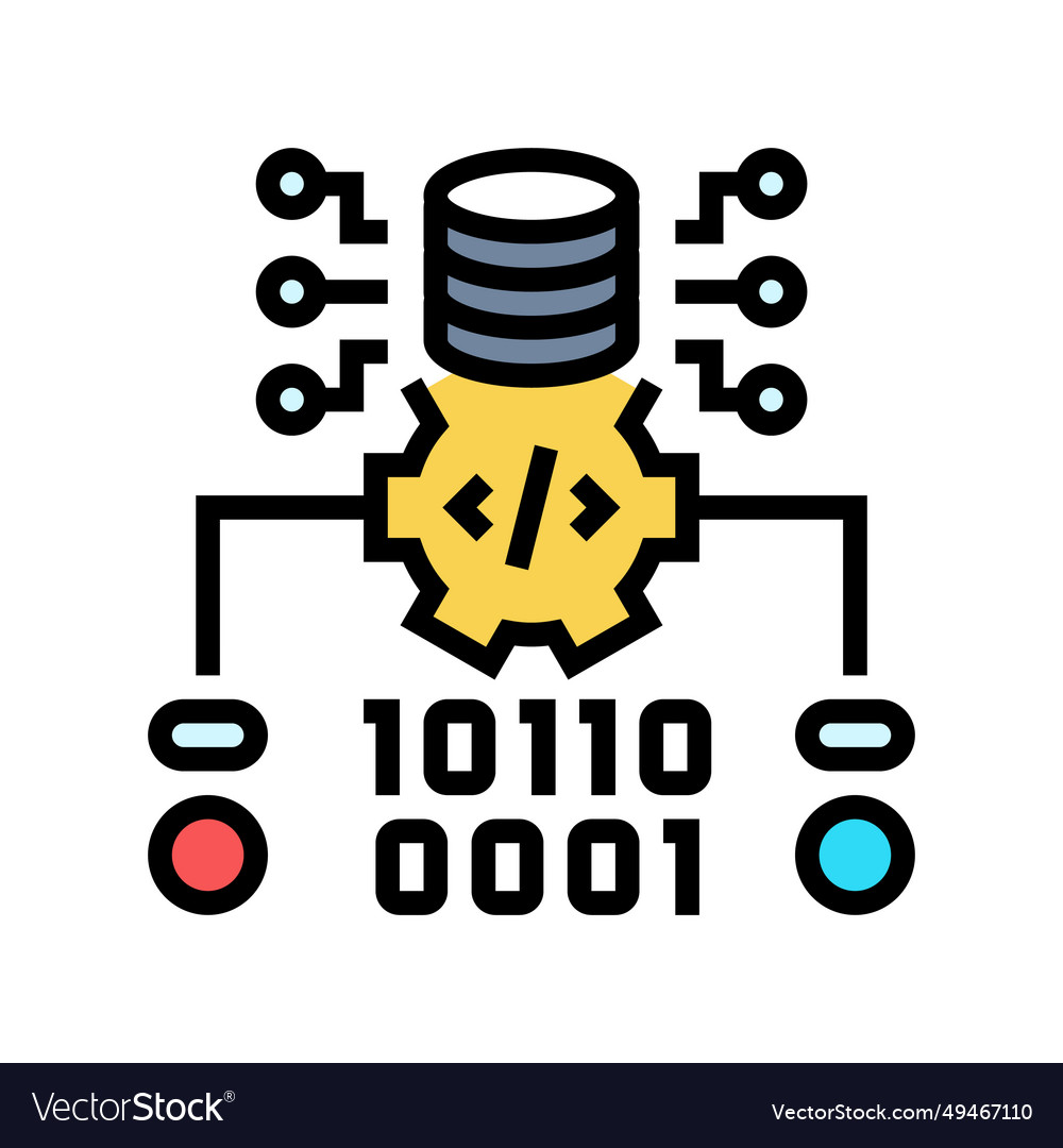 Source code management color icon vector image Source code management color icon