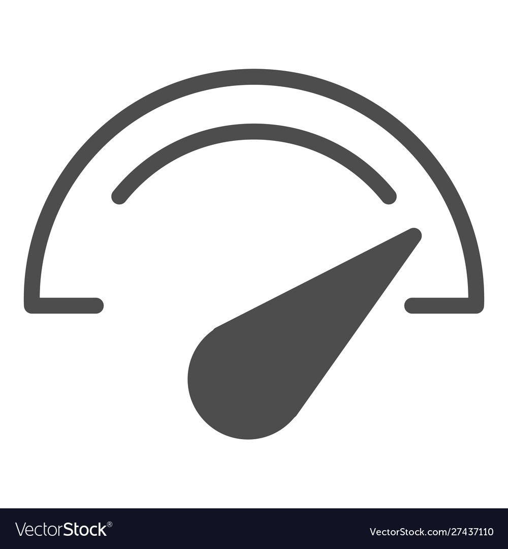 Speedometer solid icon dashboard vector image Speedometer solid icon dashboard