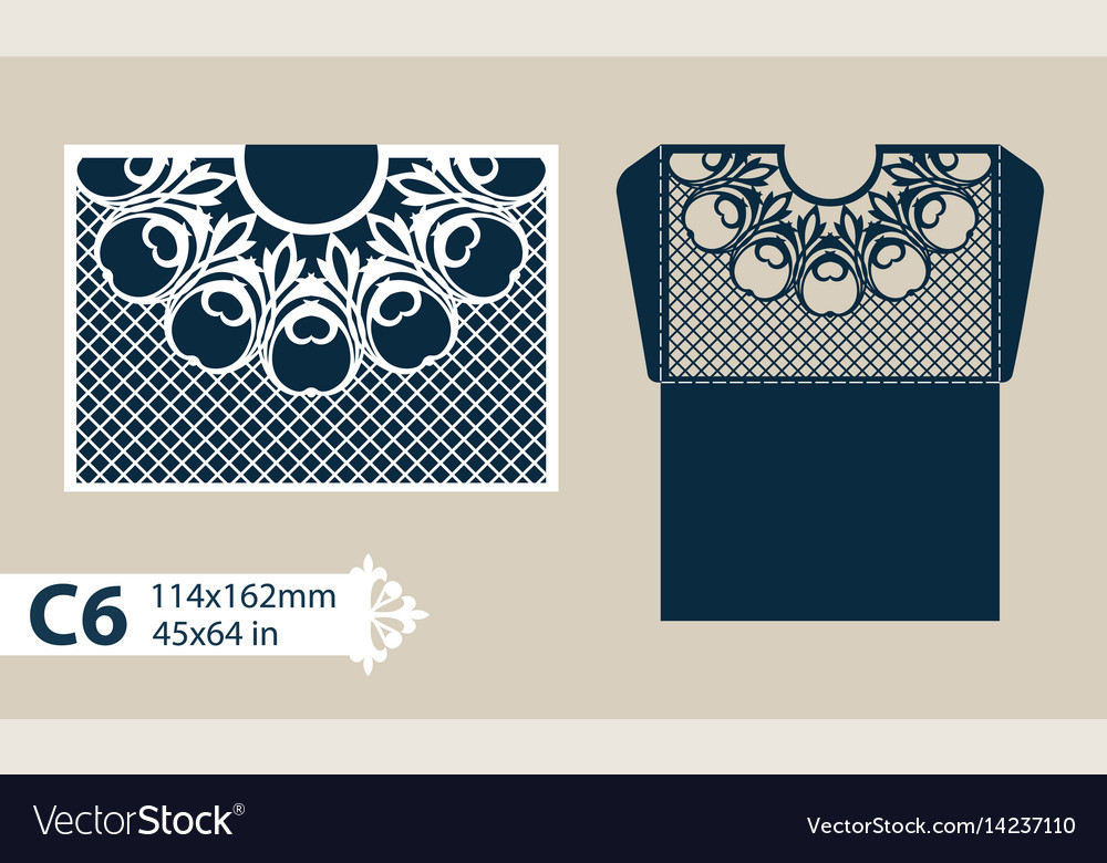 template congratulatory envelope with carved vector image