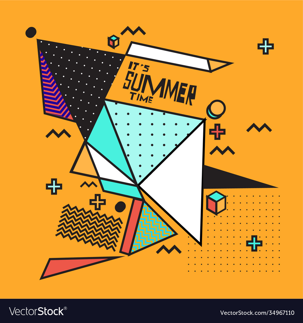 Triangle geometric forms for summer design event vector image Triangle geometric forms for summer design event