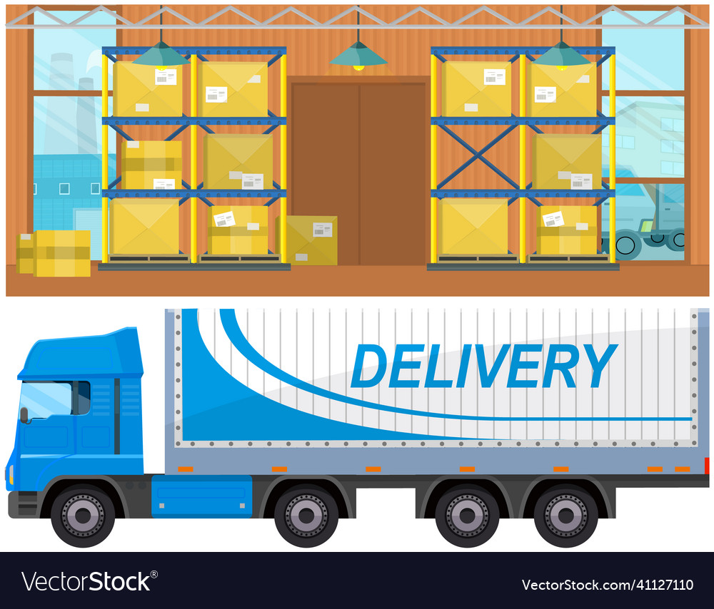 Truck for delivery of goods in warehouse