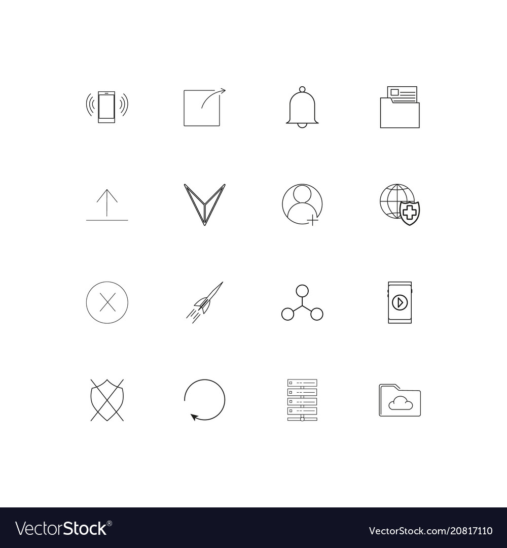 Web linear thin icons set outlined simple