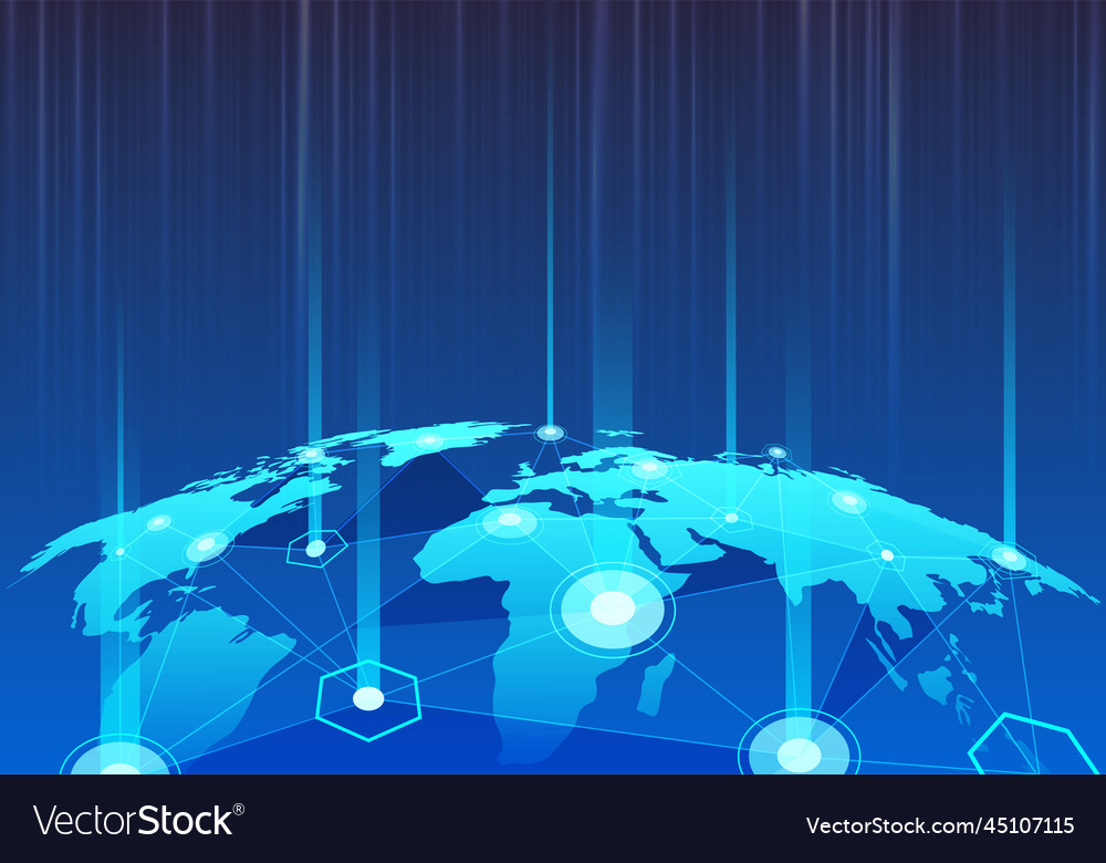 Background connection and communication using tech vector image Background connection and communication using tech