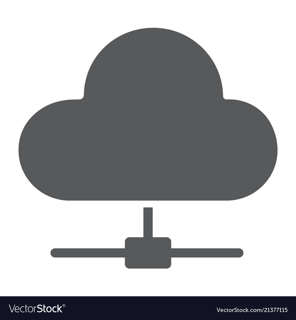 Cloud computing glyph icon data and analytics