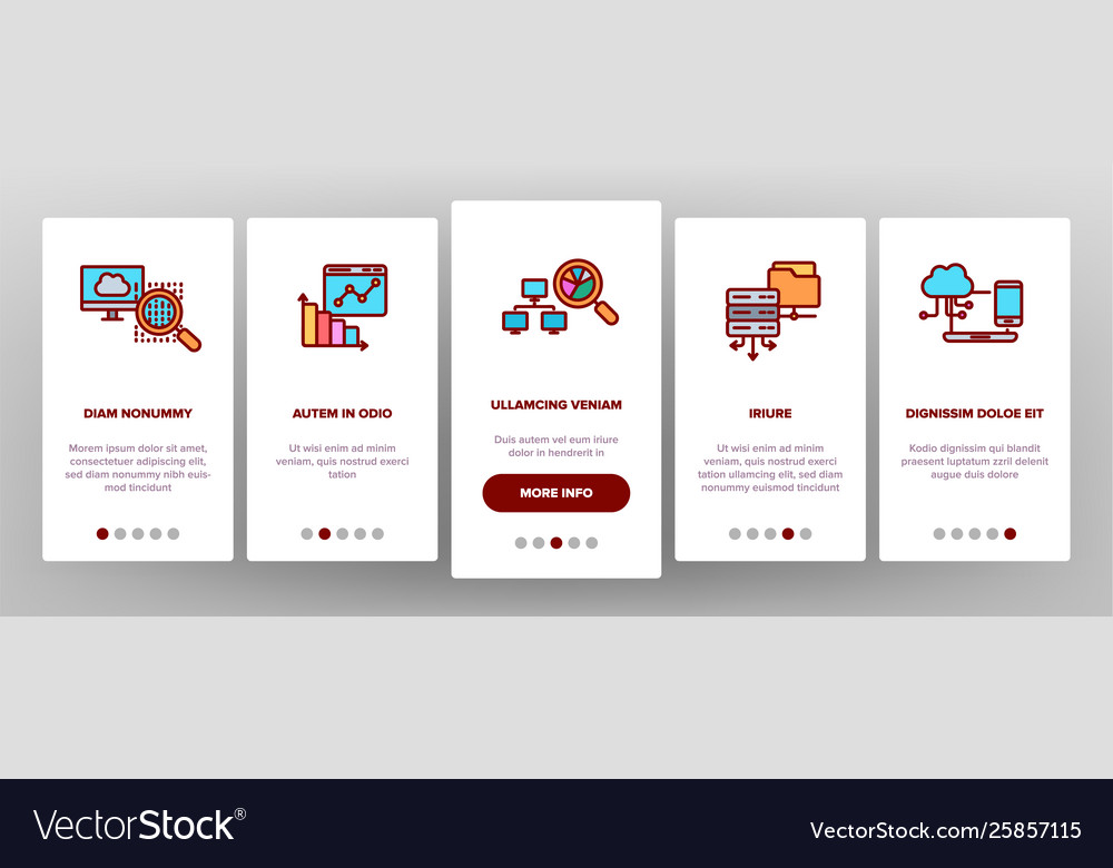 Data analysis web storage onboarding vector image Data analysis web storage onboarding