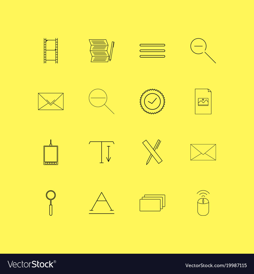 Design elements linear icon set simple outline